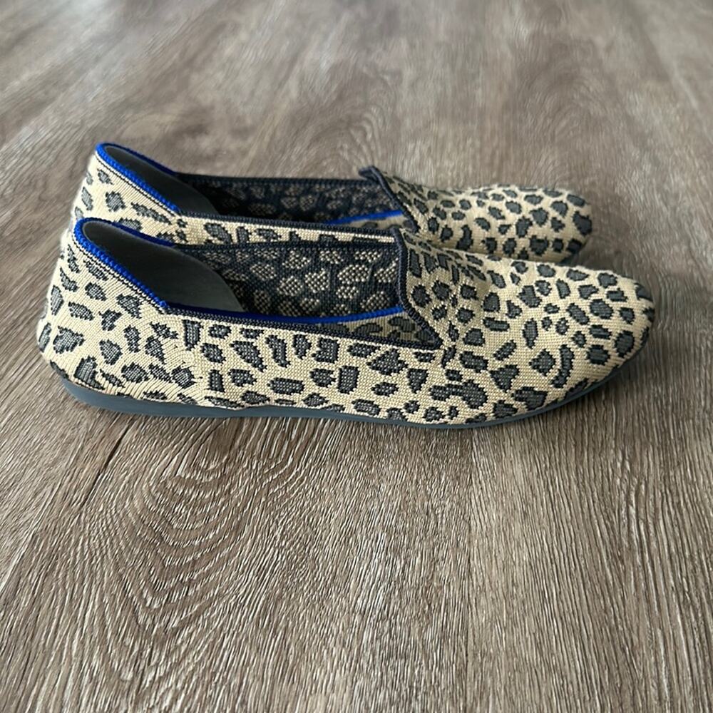 Rothy’s The Loafer Flats Spotted Black Tan Washable Size 7.5